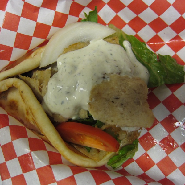 Order 7. Chicken Gyros Sandwich food online from Shako Mako Grill store, Glendale on bringmethat.com