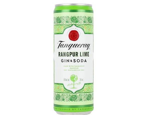Order Tanqueray Rangpur Lime & Soda 12oz cans 6% food online from Pit Stop Liquor Mart store, El Monte on bringmethat.com