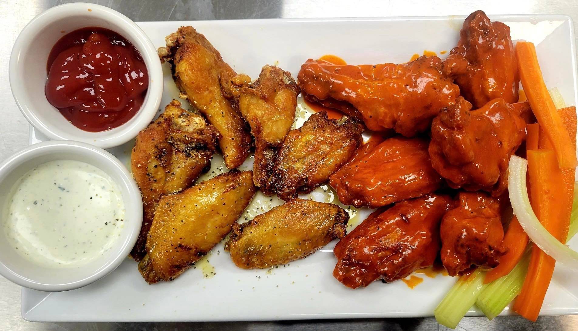 Order Chicken Wings (mix only) food online from Palios Pizza Cafe store, Katy on bringmethat.com