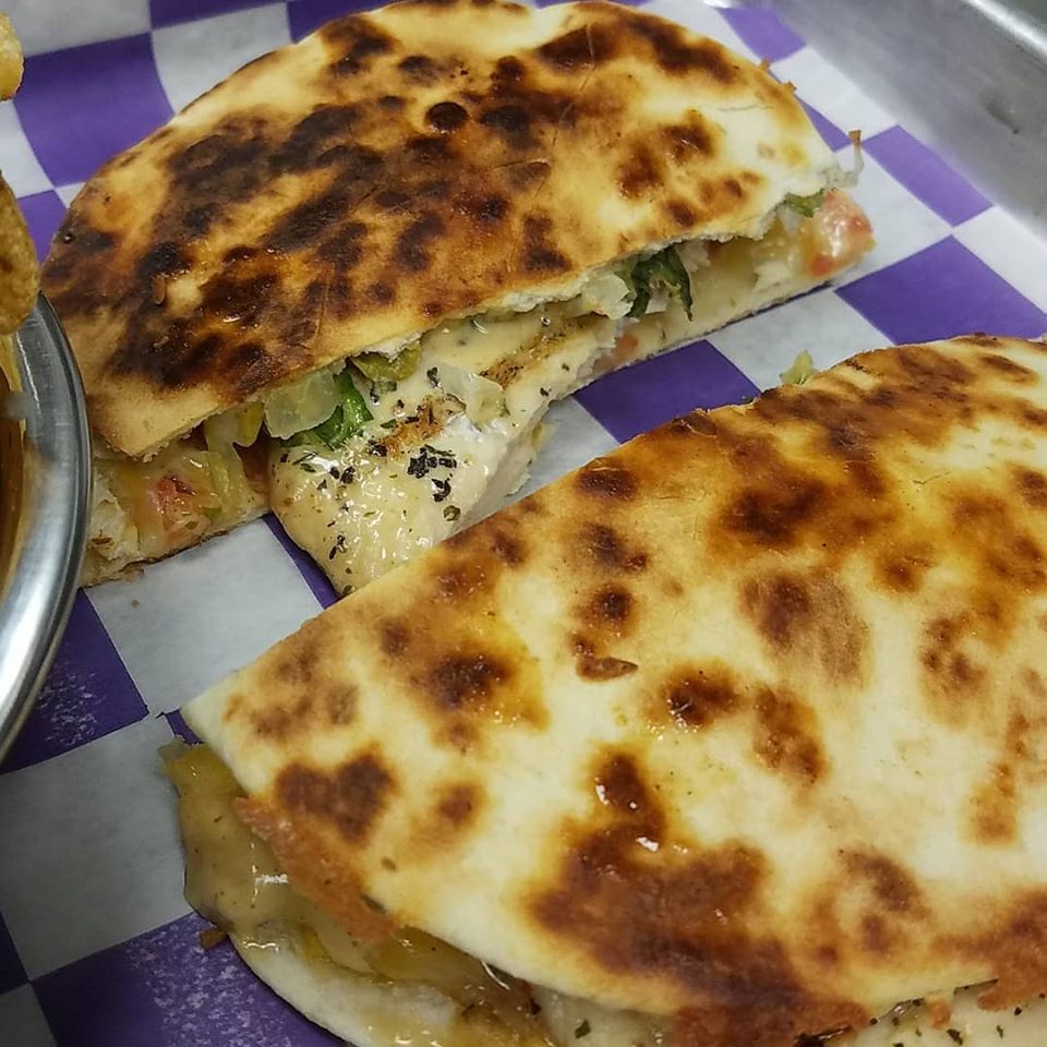 Order Quesadilla Burger food online from Saloon 151 store, West Chester on bringmethat.com