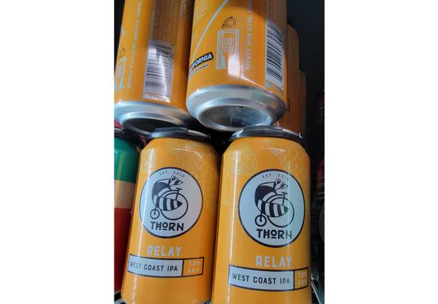 Order Thorn Brewing Relay 6 pk 12 oz cans  food online from Hub Market & Deli store, San Diego on bringmethat.com