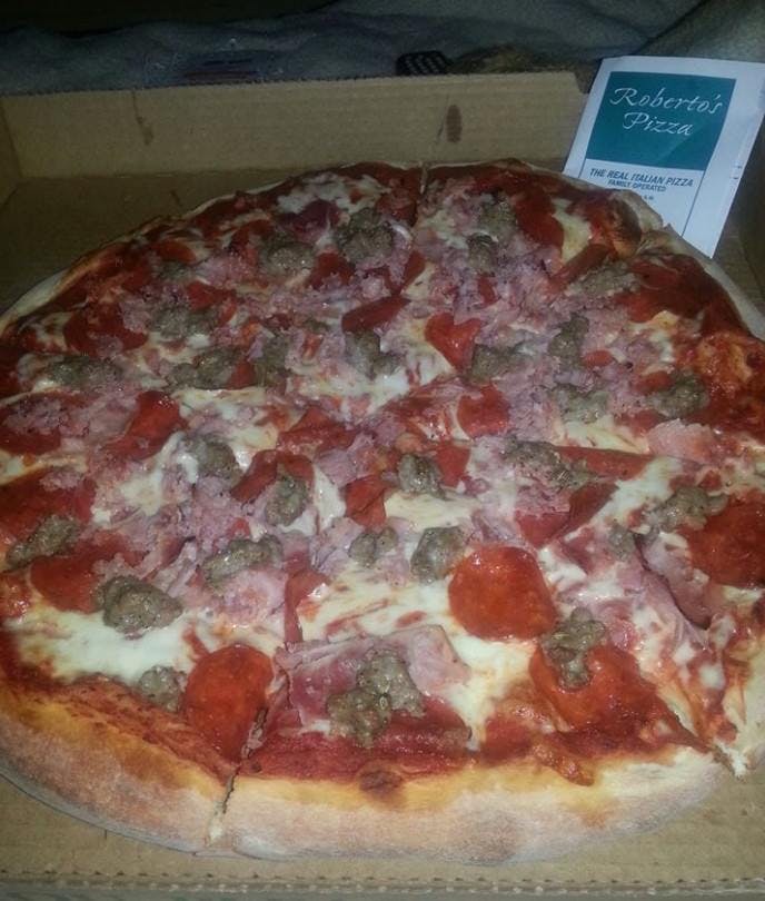 Order The Godfather Pizza - 12" food online from Robertos Pizza store, Wyoming on bringmethat.com