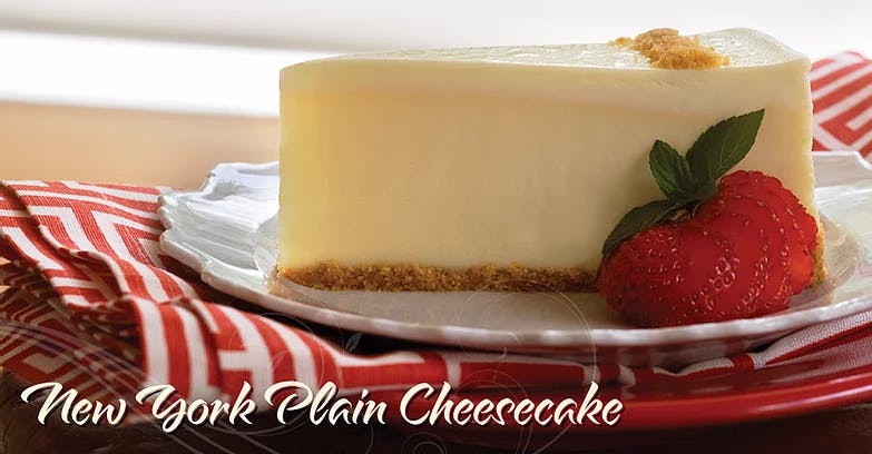 Order Plain Cheesecake - Dessert food online from New York Pizzeria store, Grand Prairie on bringmethat.com