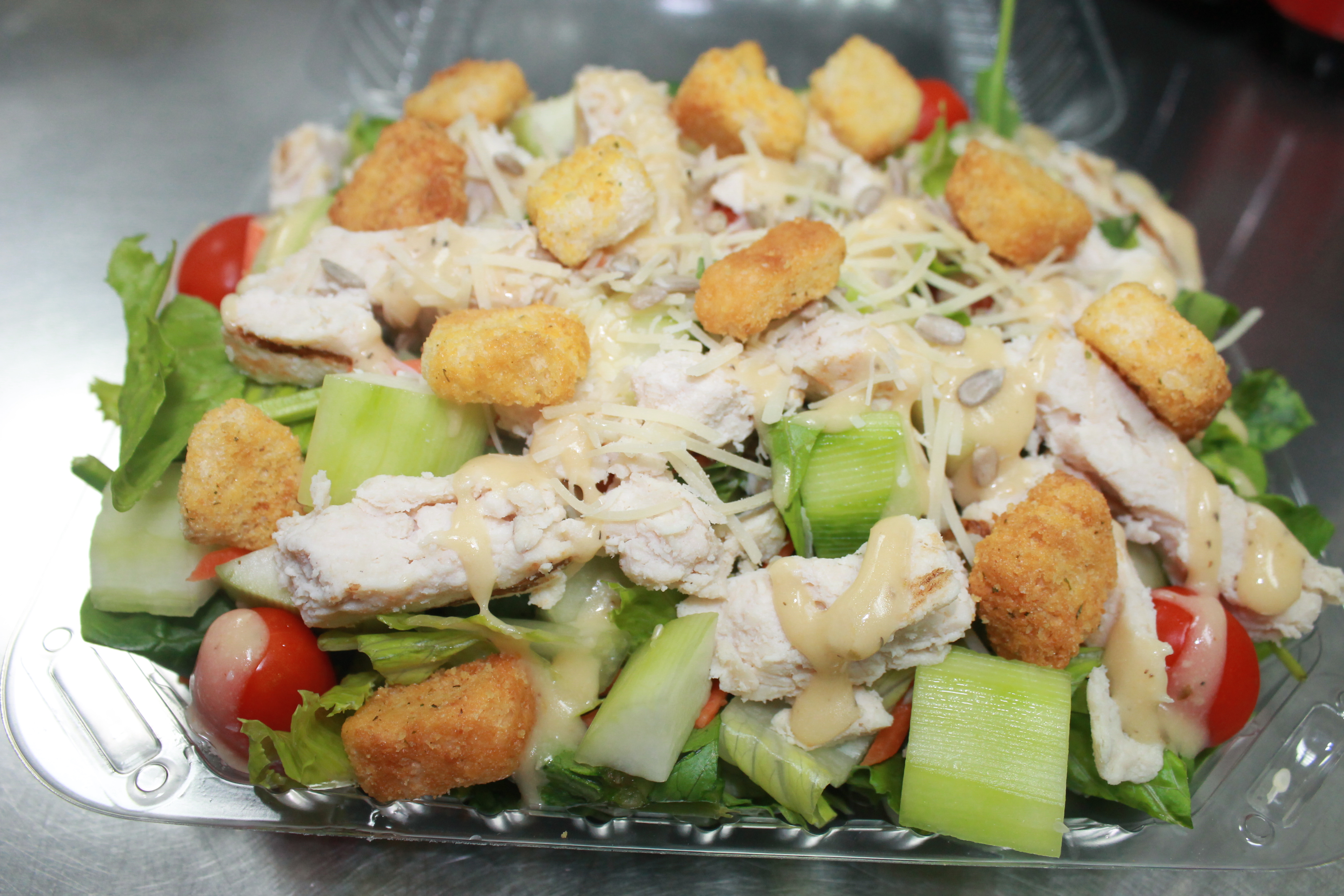 Order Chicken Caesar Salad food online from La Banana Fruits store, Vista on bringmethat.com