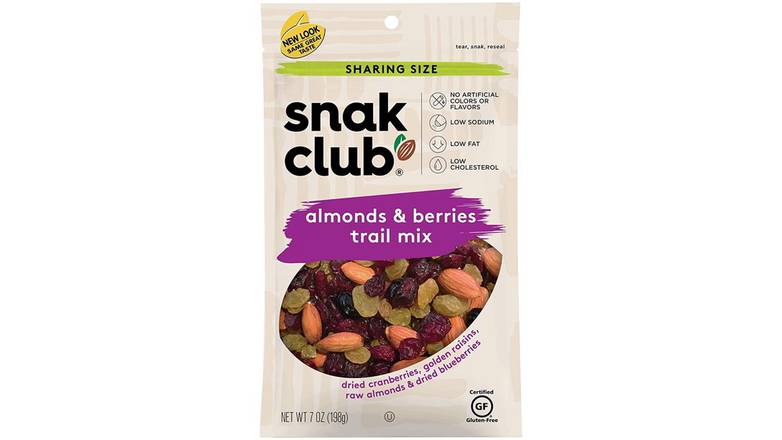 Order Snak Club All Natural Almonds & Berries Trail Mix food online from Route 7 Food Mart store, Norwalk on bringmethat.com