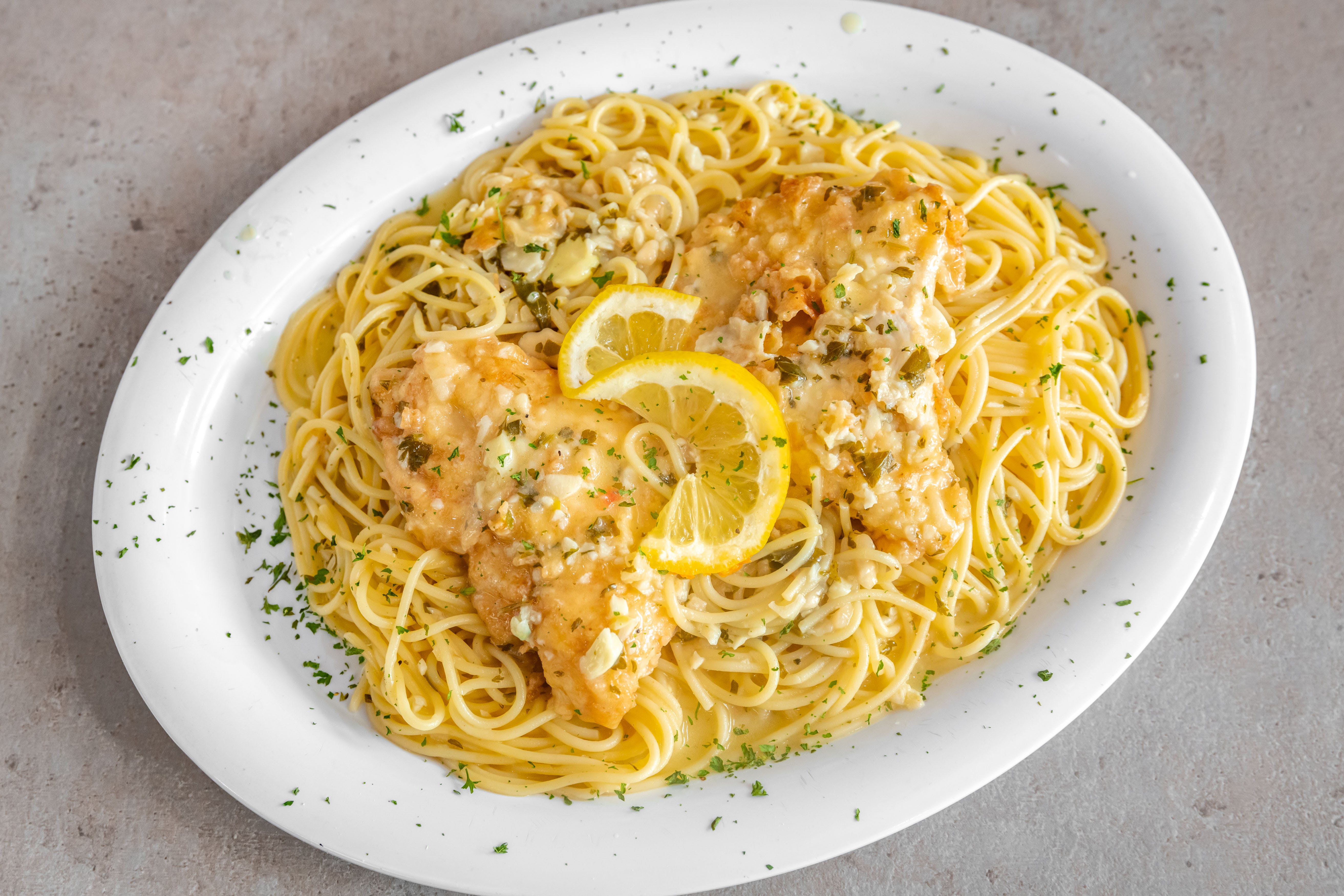 Order Chicken Francese - Chicken Francese food online from Scuotto's Pizza and Pasta Inc. store, Sunrise on bringmethat.com
