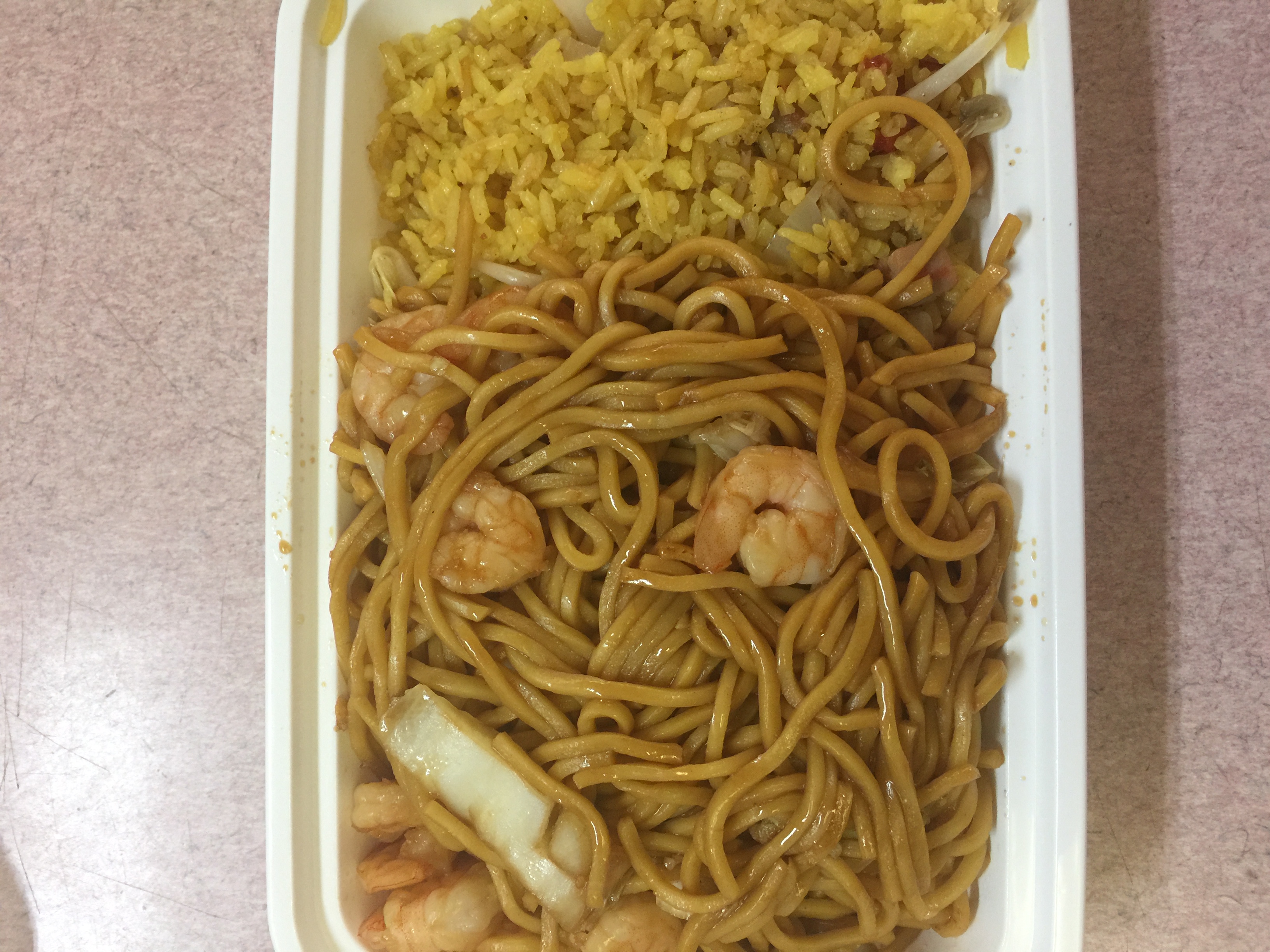 Order C23 Shrimp Lo Mein Combination Platter food online from China Wok store, Harrison on bringmethat.com