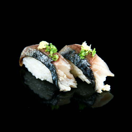 Order Saba (Mackerel) Nigiri food online from Tgi Sushi store, San Jose on bringmethat.com