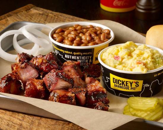 Order Pork Burnt Ends Sandwich Plate food online from Dickey'S Barbecue Pit store, Las Vegas on bringmethat.com