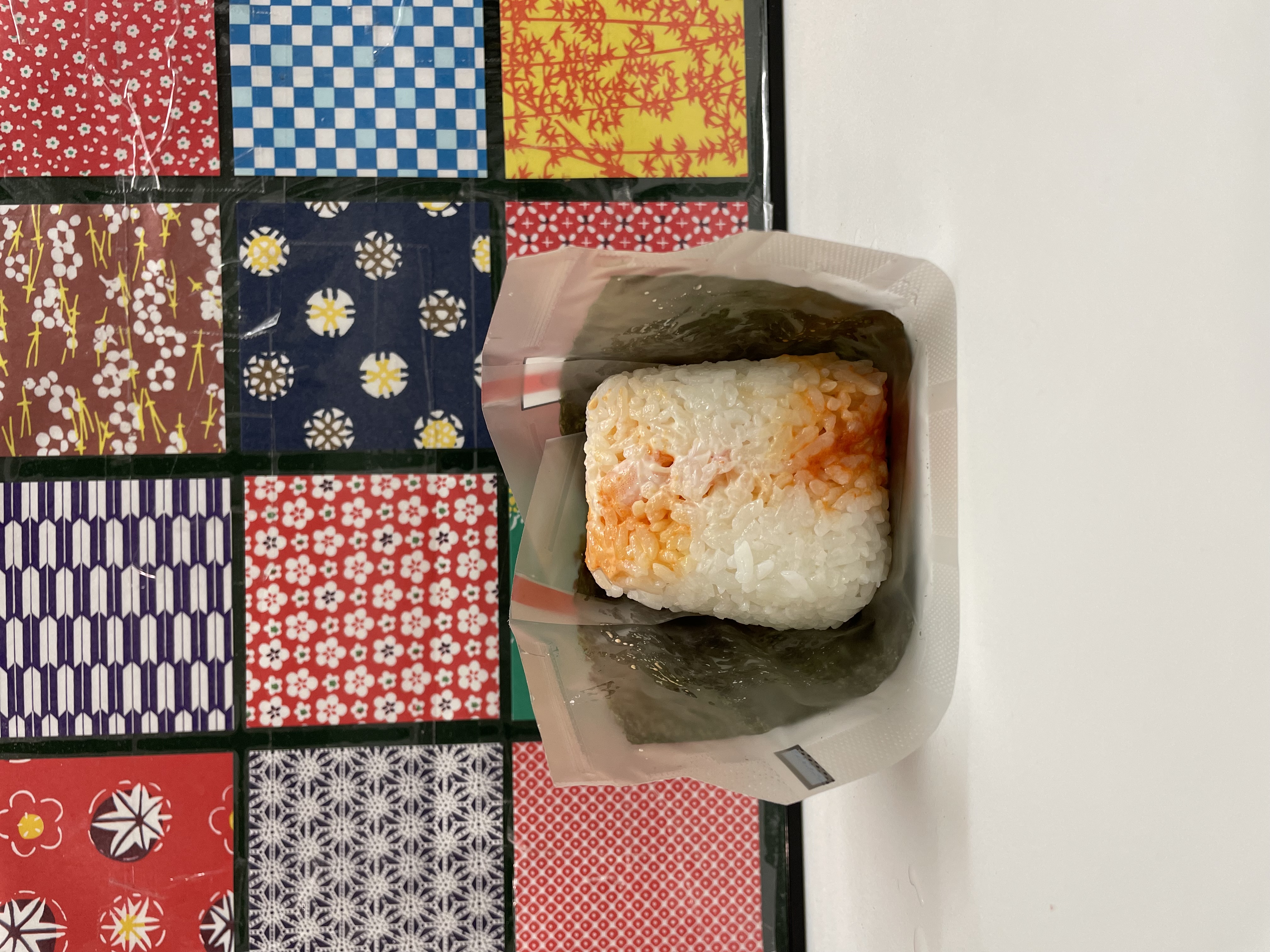 Order Spicy Shrimp with Mayo Onigiri food online from Kissako Tea store, San Francisco on bringmethat.com