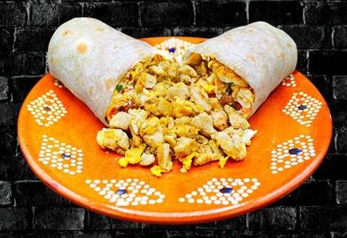 Order Breakfast Chicken Burrito food online from RIVAS MEXICAN GRILL store, Fort Mohave on bringmethat.com