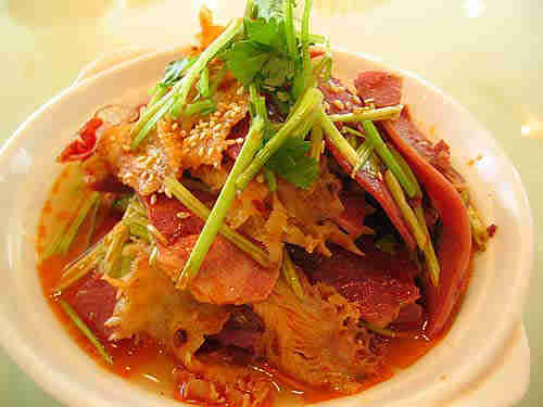 Order Sliced Beef and Tripe with Tendon in Spicy-Hot Sauce food online from Xian Sizzling Woks store, Philadelphia on bringmethat.com