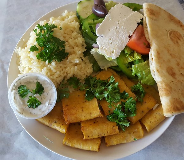 Order 10. Chicken Gyro Plate food online from The Greek Cafe store, San Diego on bringmethat.com