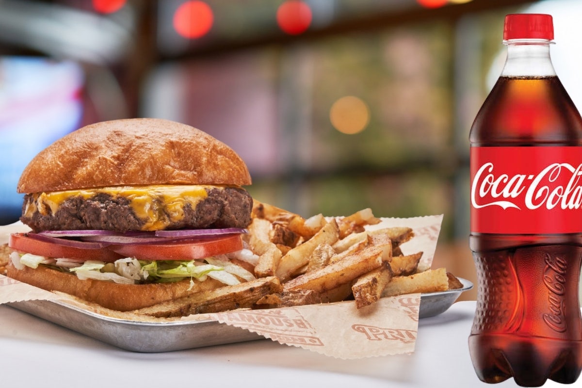 Order Half-Pound Cheeseburger, Fries and Soft Drink Combo food online from Primanti Bros store, Hershey on bringmethat.com