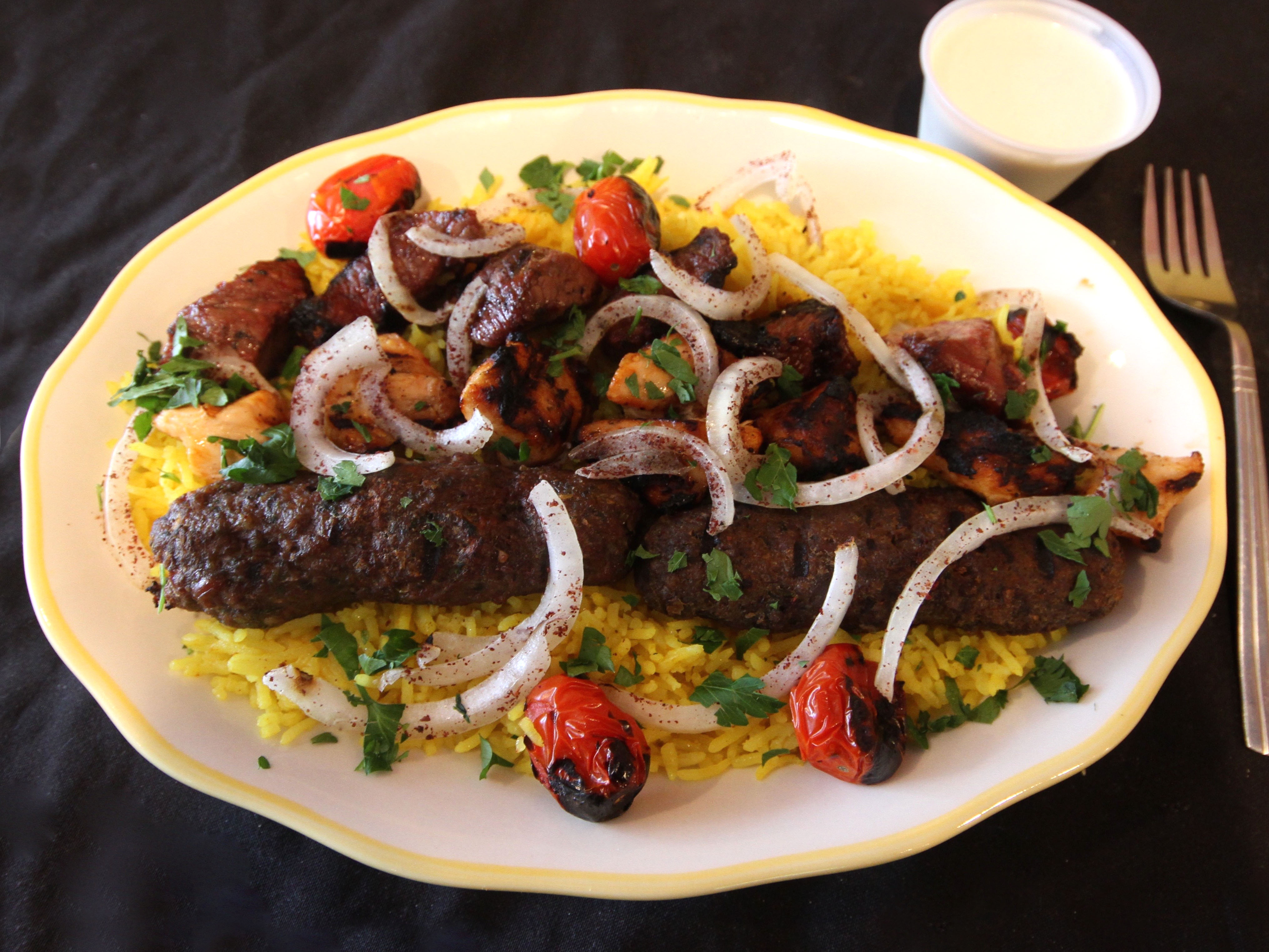Order Grill Trio Entree food online from Falafel Town store, Poughkeepsie on bringmethat.com