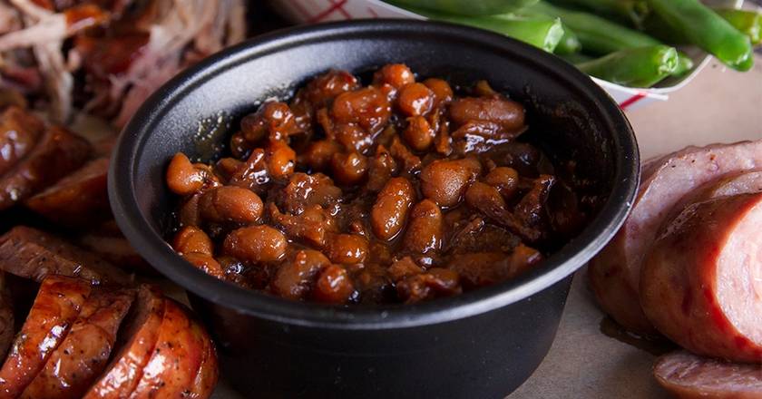 Order Smoked BBQ Beans food online from Bear Smokehouse store, New Haven on bringmethat.com