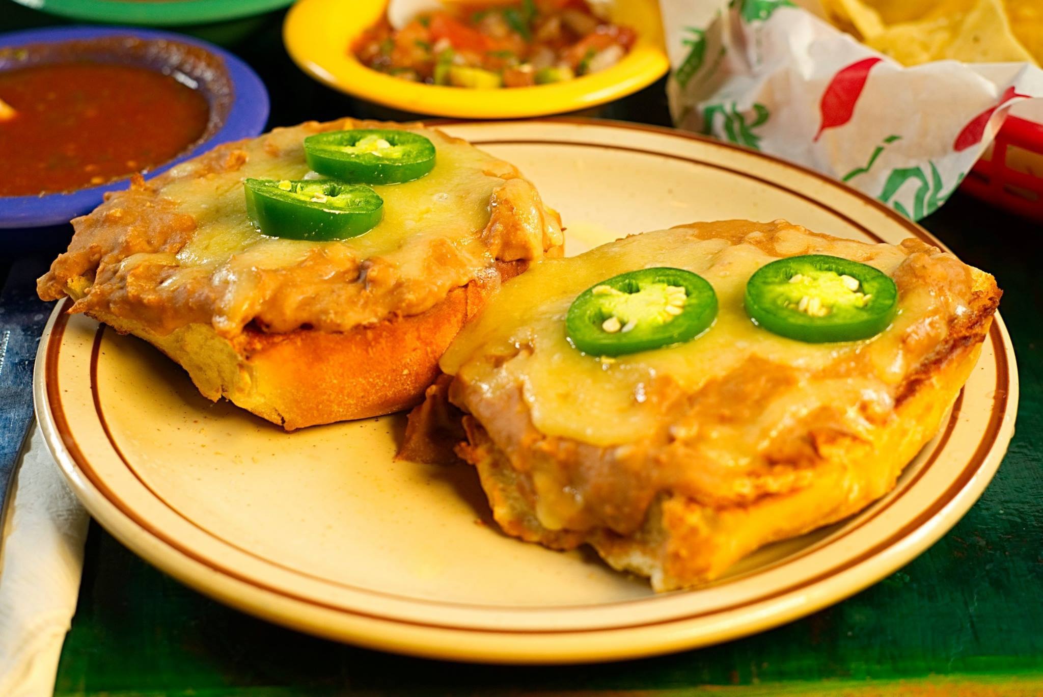 Order Molletes food online from La Morena Restaurant & Cantina store, El Paso on bringmethat.com