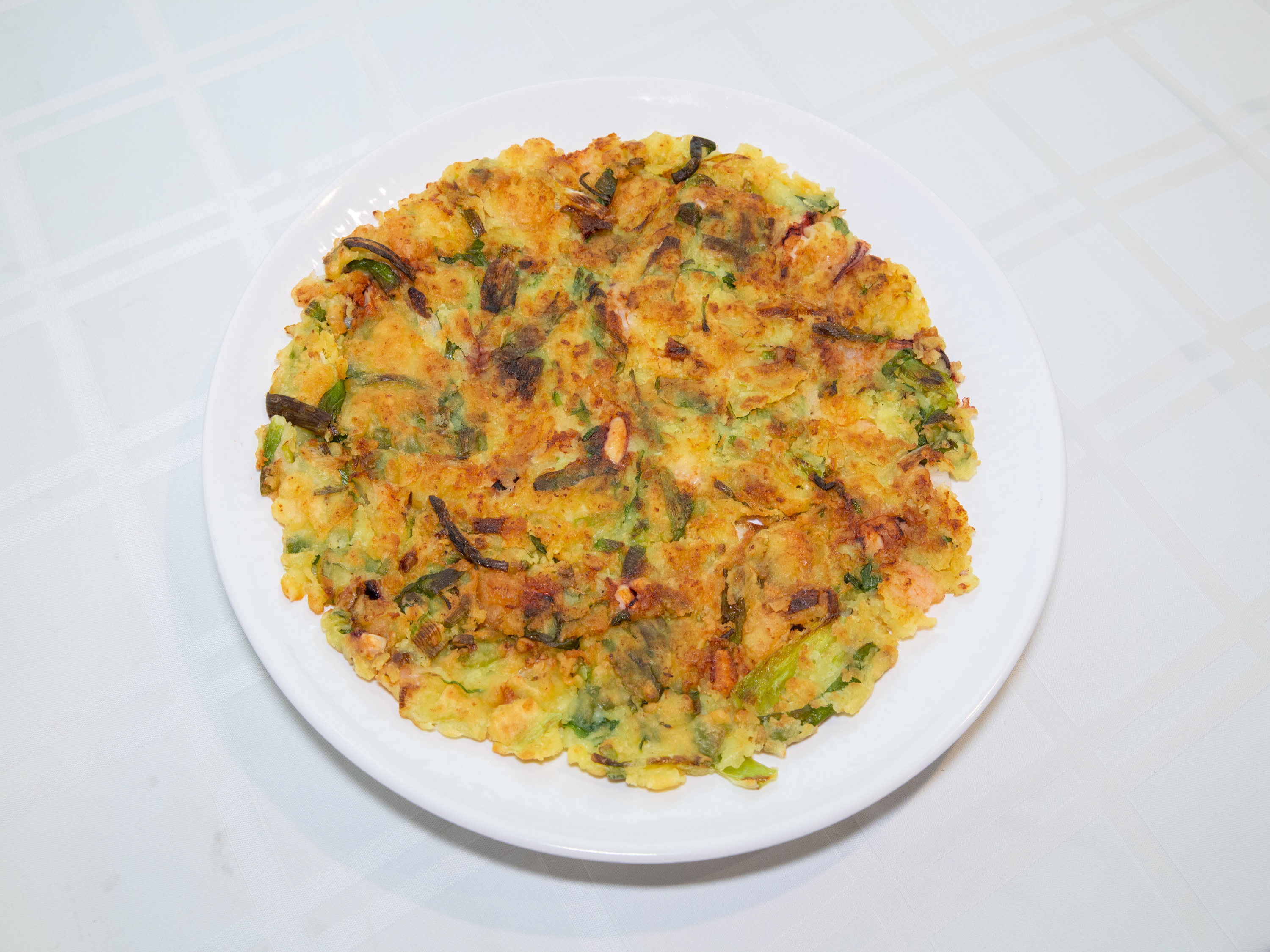 Order Seafood Pancake (Haemul Pajeon) food online from Ssyal store, Chicago on bringmethat.com