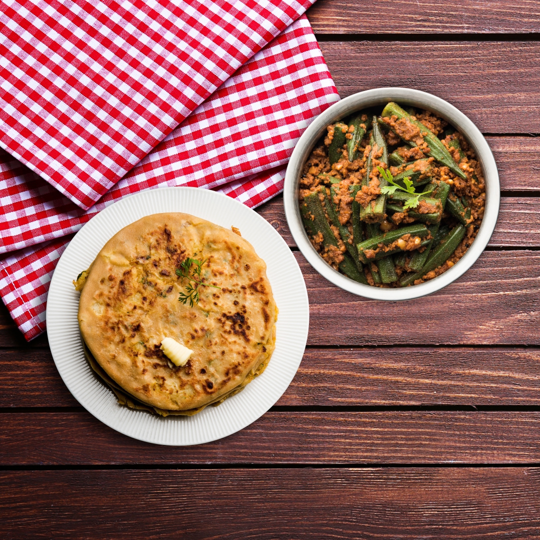 Order Okra Masala & Paratha food online from Bowl-O-India store, Nashville on bringmethat.com