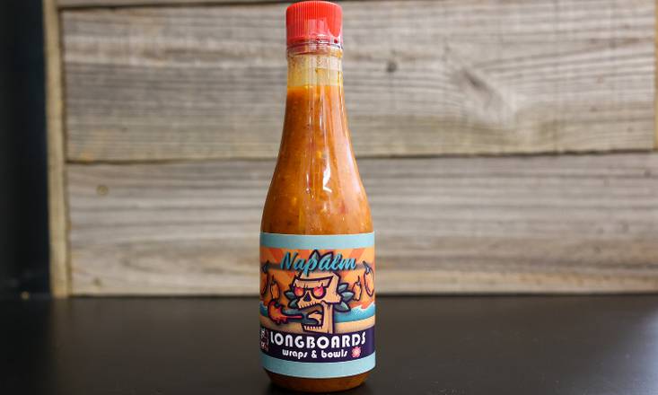 Order Napalm (5-Alarm) Sauce Bottle food online from Longboards Wraps & Bowls store, Lee's Summit on bringmethat.com