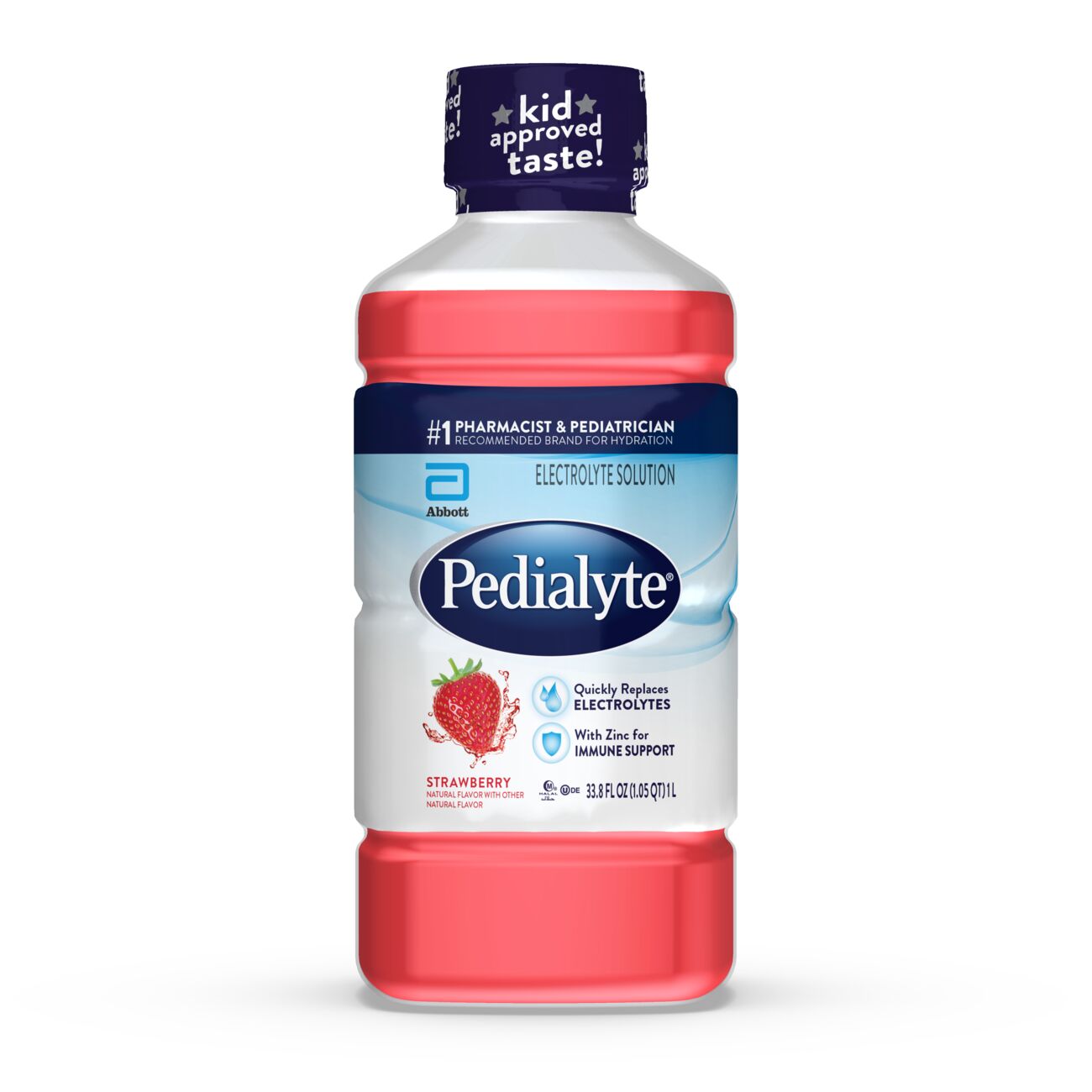 Order Pedialyte Electrolyte Ready-to-Drink Solution - Strawberry, 33.8 fl oz food online from Rite Aid store, Cathedral City on bringmethat.com