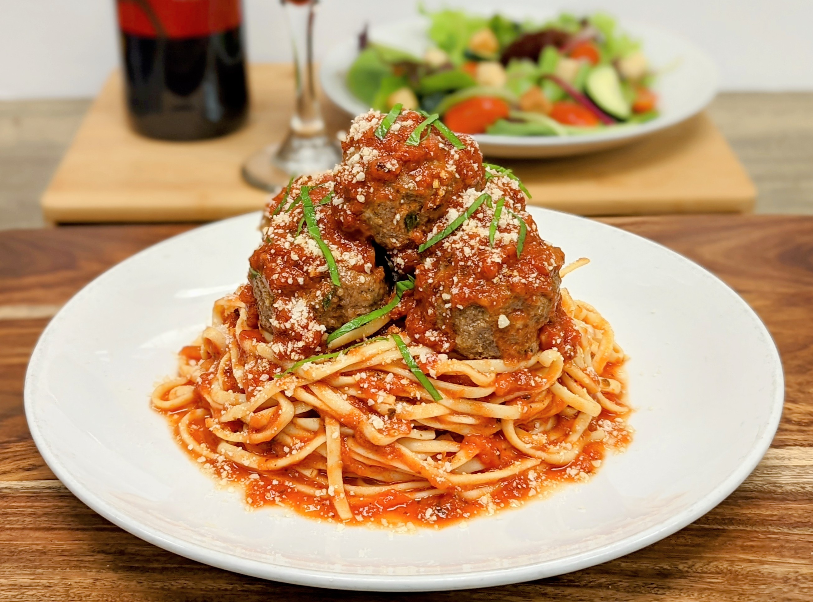 Order Parmesan Meatball Pasta food online from Mimi's Cafe store, Knoxville on bringmethat.com