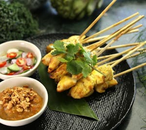 Order 1. Chicken Satays (4) food online from Bangkok Thai Cuisine store, Dover on bringmethat.com