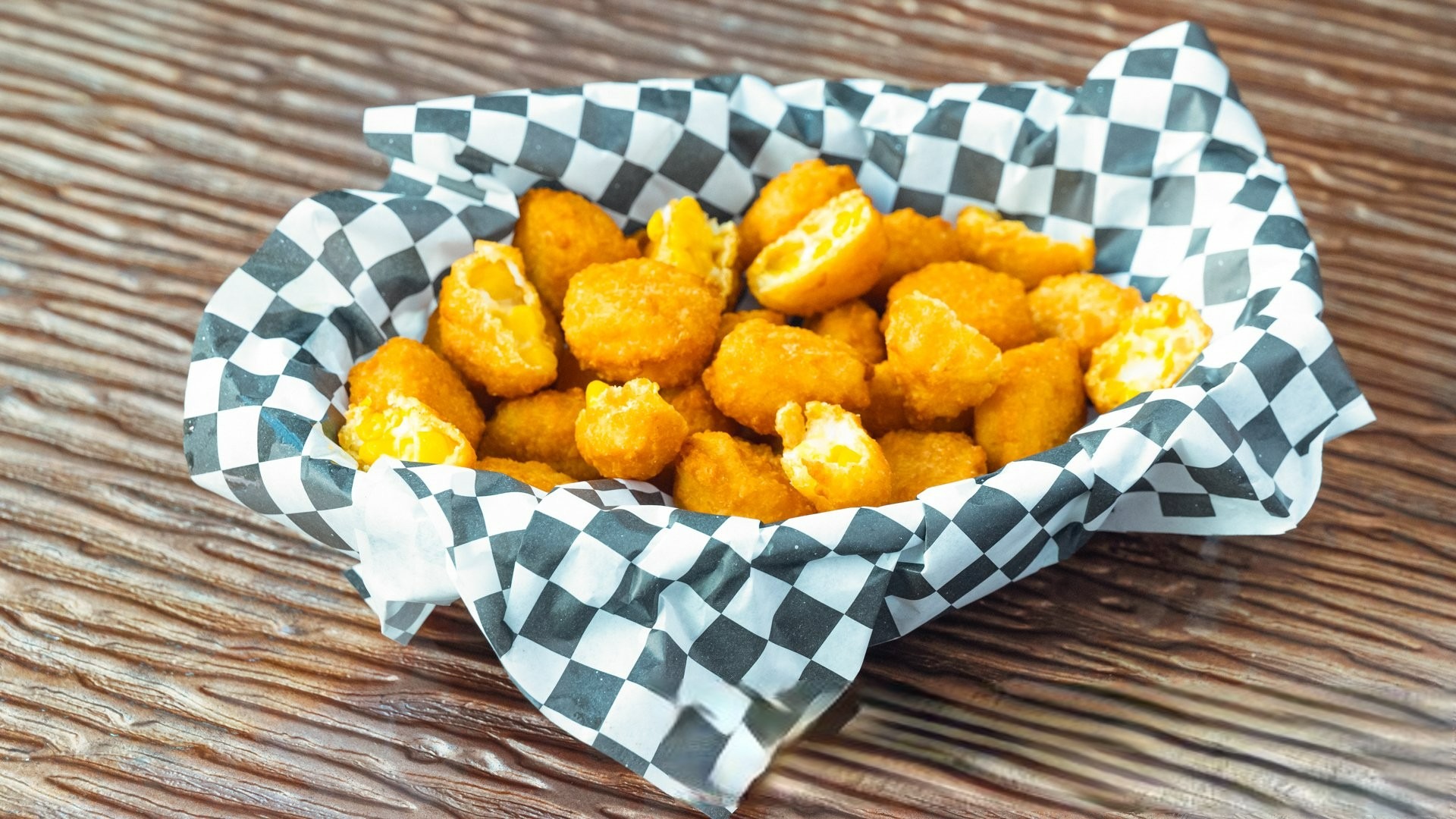 Order Sweet Corn Fritters food online from Liberty Bar & Poutinerie store, Pontiac, MI on bringmethat.com