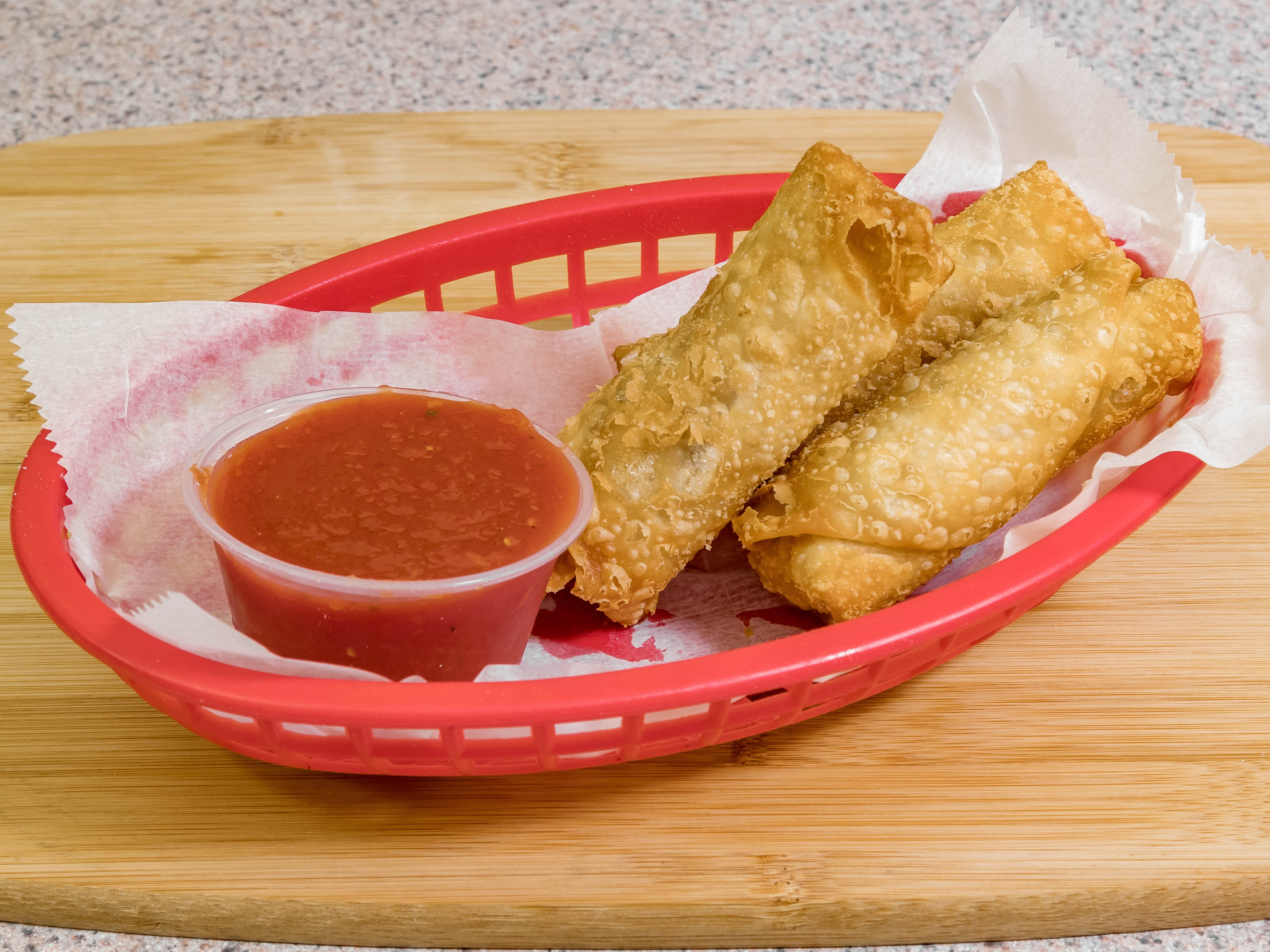 Order 3 Piece Cheese Steak Egg Roll food online from Angelos Pizza store, King Of Prussia on bringmethat.com