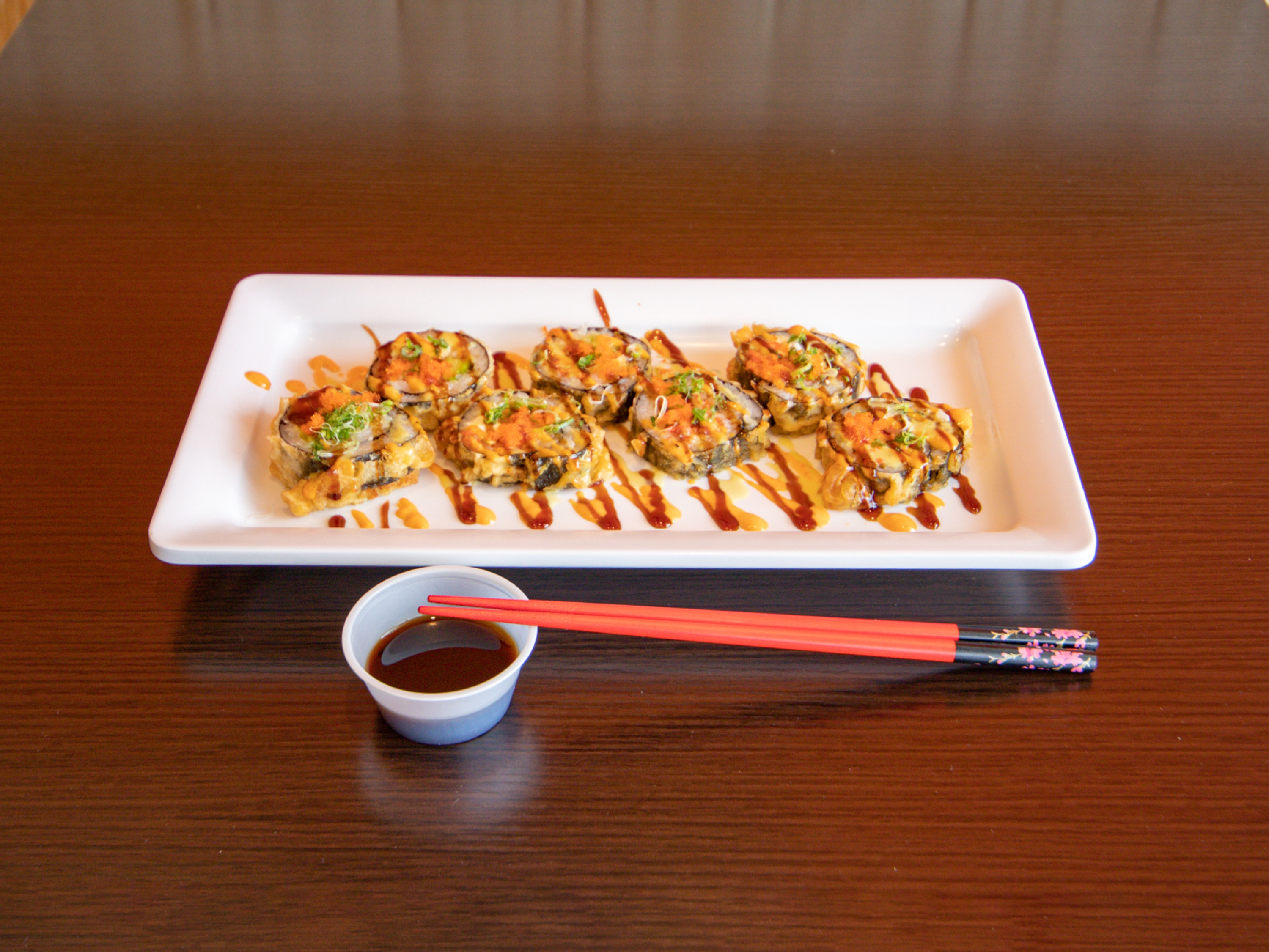 Order 3. Hachi Special Roll food online from Hachi Sushi store, Loves Park on bringmethat.com