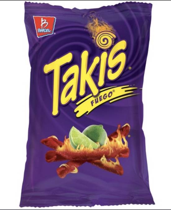 Order Barcel Takis Fuego Rolled Tortilla Chips - Hot Chili Pepper and Lime, FAMILY PACK food online from Loma Mini Market store, Long Beach on bringmethat.com
