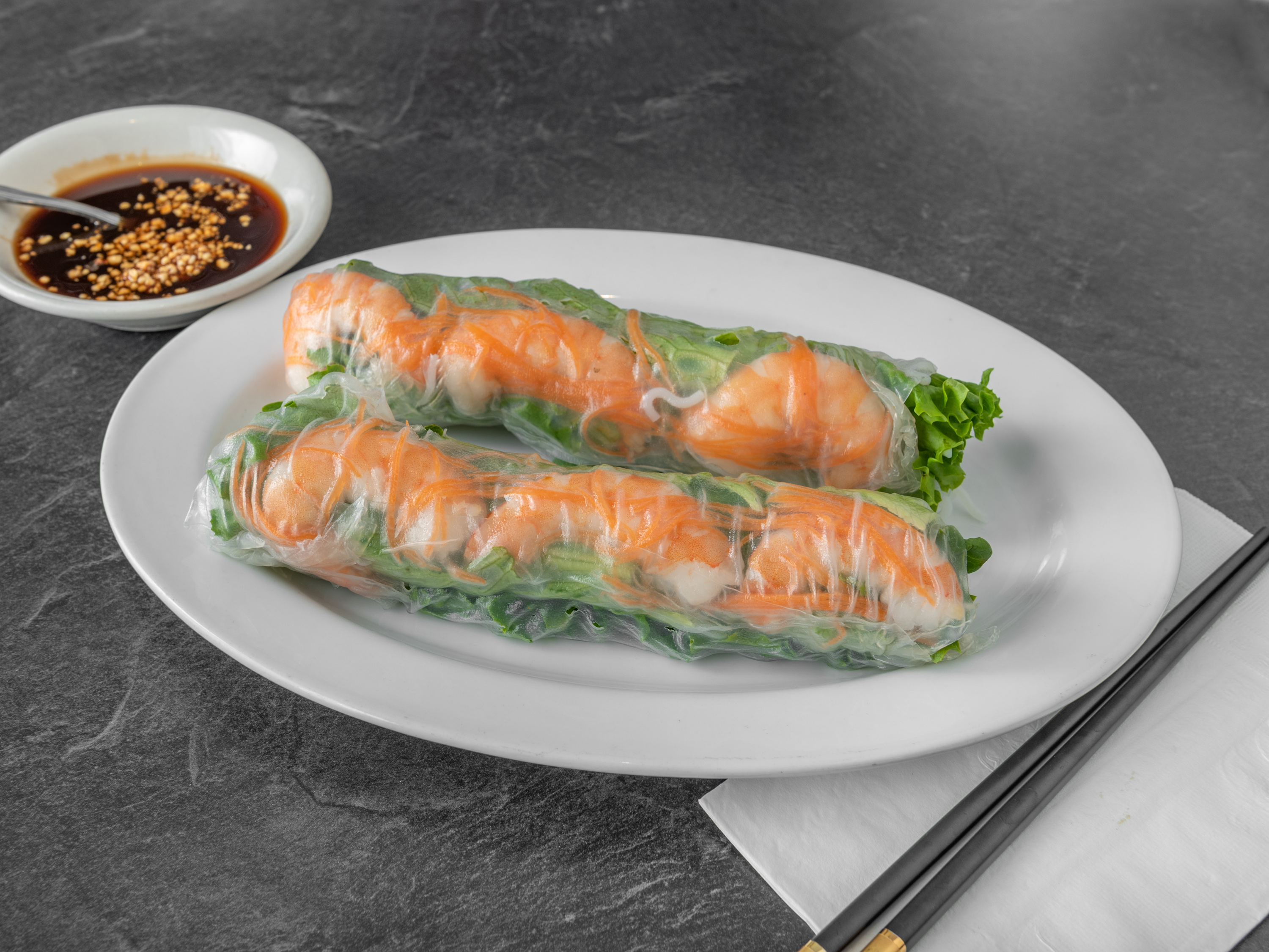 Order 8A. Thai Basil Springroll food online from Thai Noodles Cafe store, Libertyville on bringmethat.com