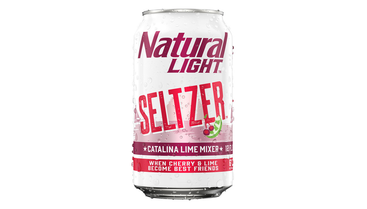 Order Natural Light Catalina Lime Seltzer 25oz Can food online from Ross Liquor store, Sylmar on bringmethat.com
