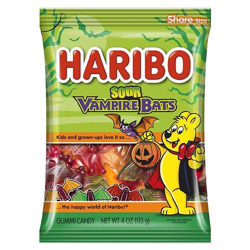 Order Haribo Halloween Sour Vampire Bats Gummy Candy Assorted - 4.0 oz food online from Walgreens store, Hot Springs on bringmethat.com