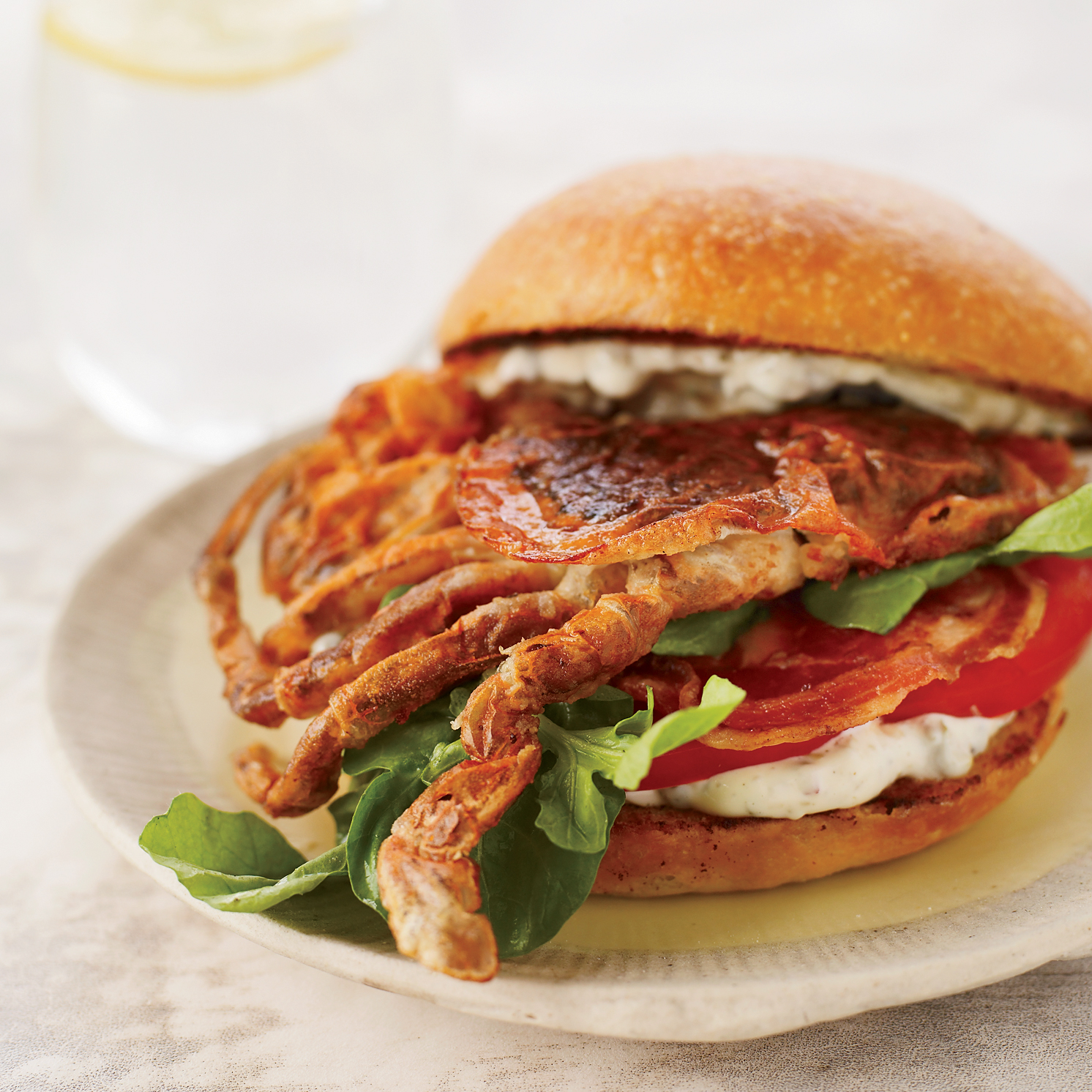 Order Crispy Soft Shell Crab Sandwich food online from The Boilery Seafood store, Waterbury on bringmethat.com
