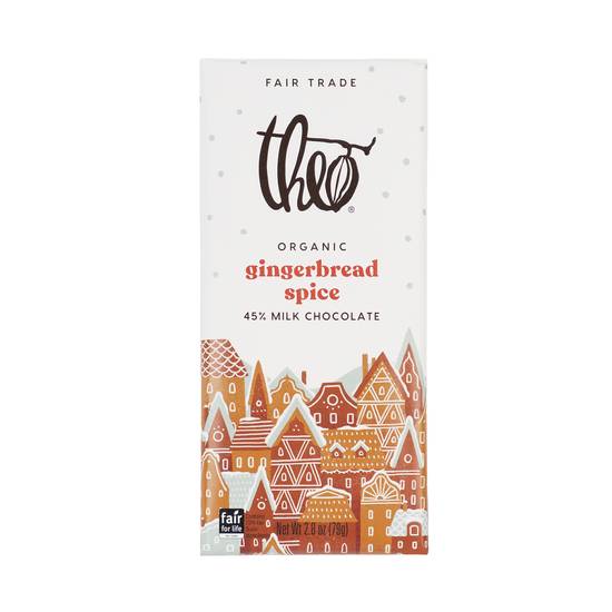 Order Theo Holiday Gingerbread Spice - 45% Milk, 2.8 oz food online from Bartell Drugs store, NORTH BEND on bringmethat.com