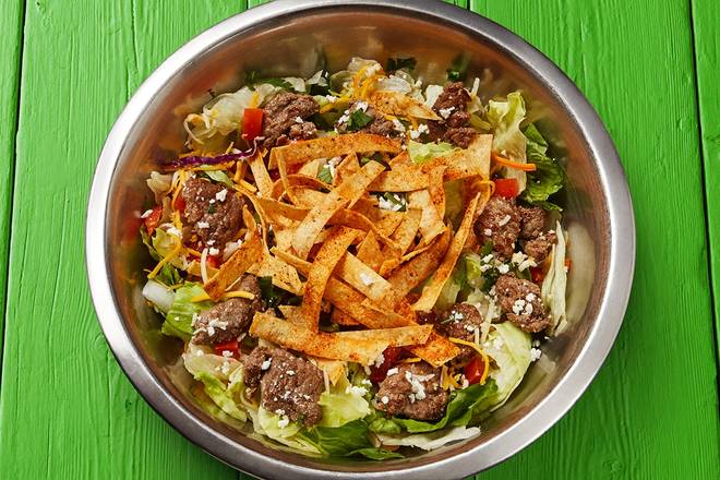 Order Fajita Beef Salad food online from Fuzzy's Taco Shop store, College Station on bringmethat.com