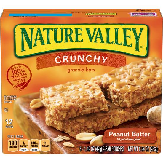 Order Nature Valley Crunchy Granola Bars, Peanut Butter, 6 CT food online from Cvs store, FARGO on bringmethat.com