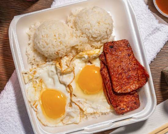 Order Spam & Egg Plate food online from L&L Hawaiian Bbq store, Elk Grove on bringmethat.com