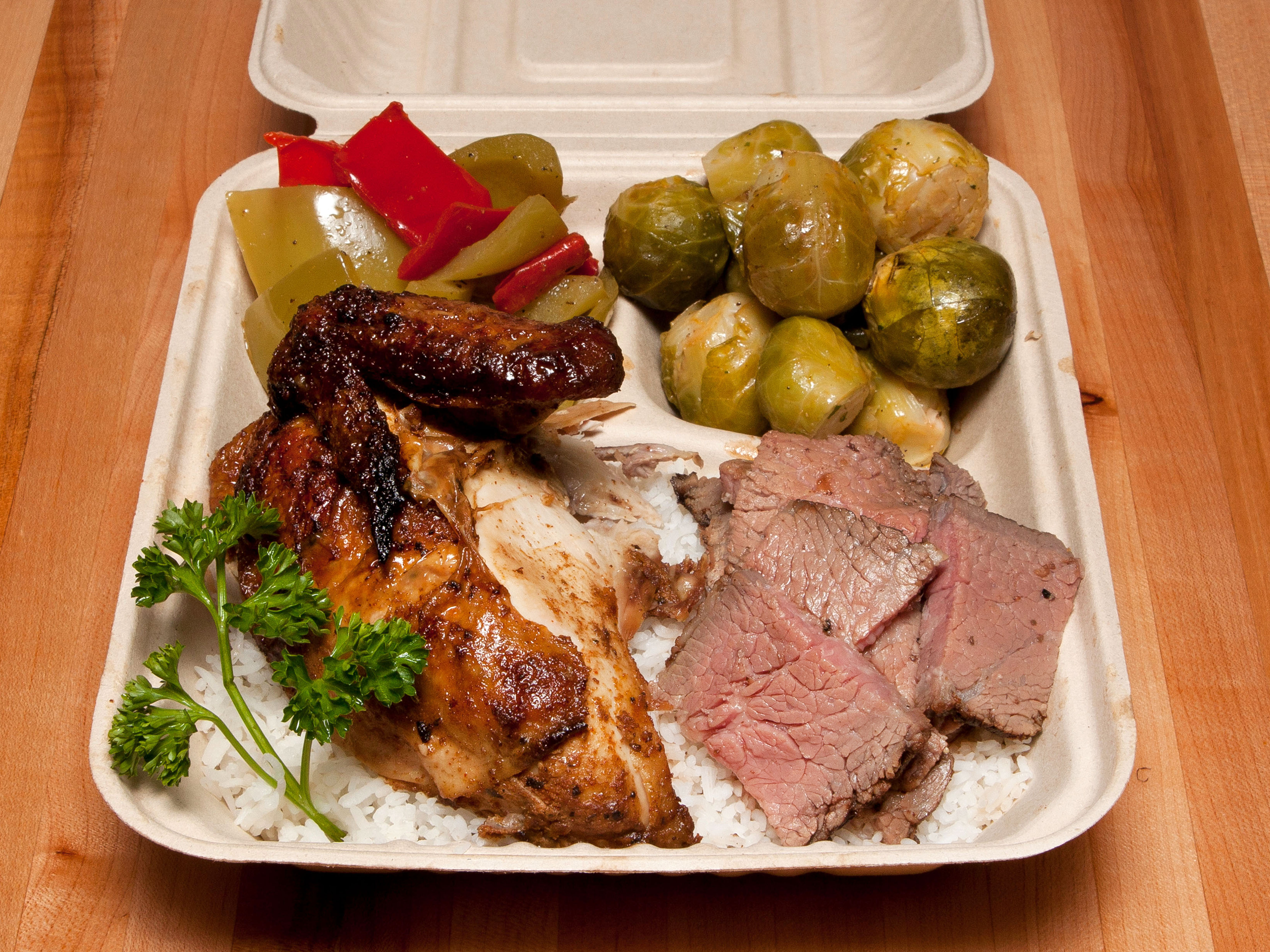 Order Beef and Chicken Combo Plate food online from Karved store, Las Vegas on bringmethat.com