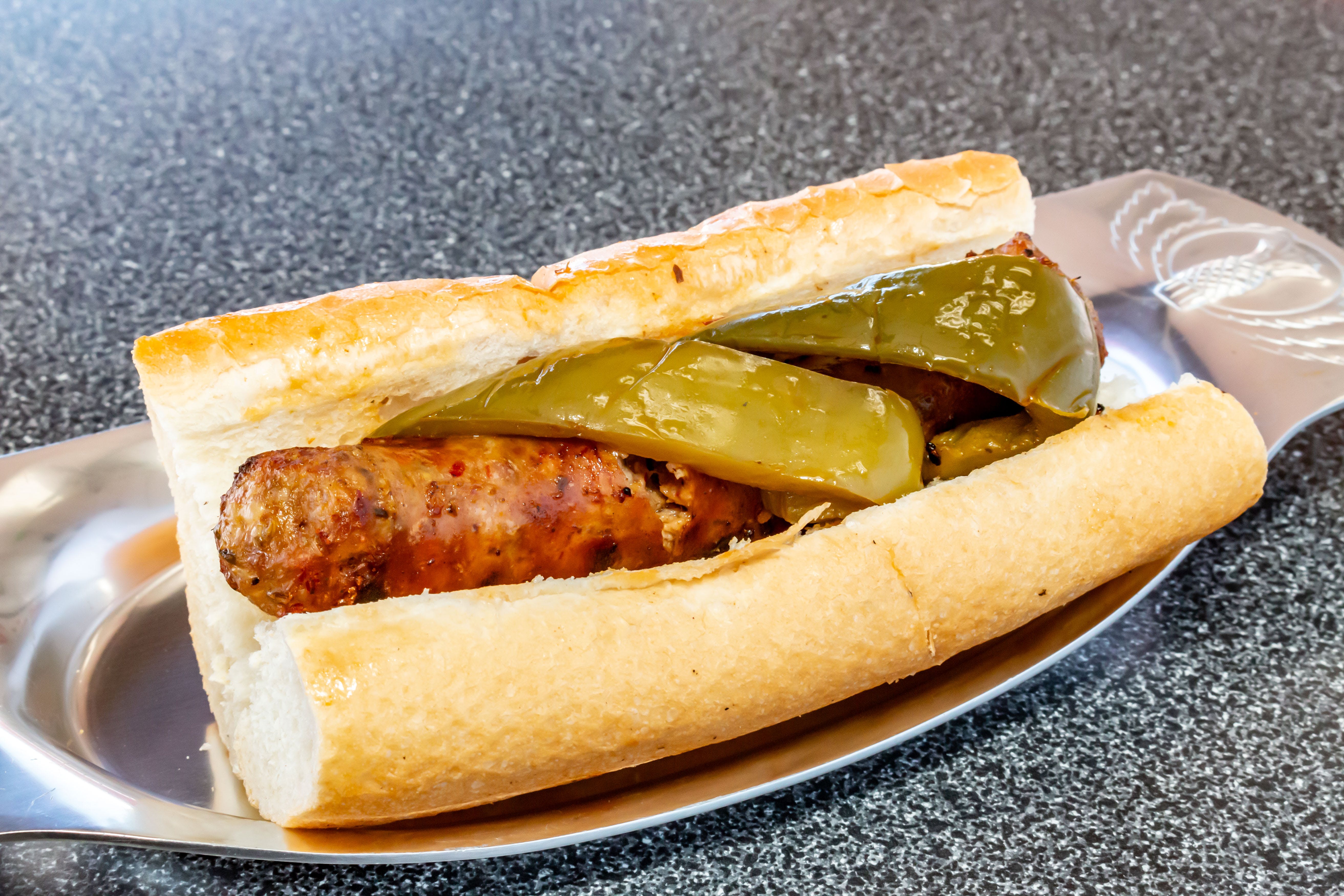 Order Italian Sausage Sandwich - Sandwich food online from Mario's Pizza store, Northbrook on bringmethat.com