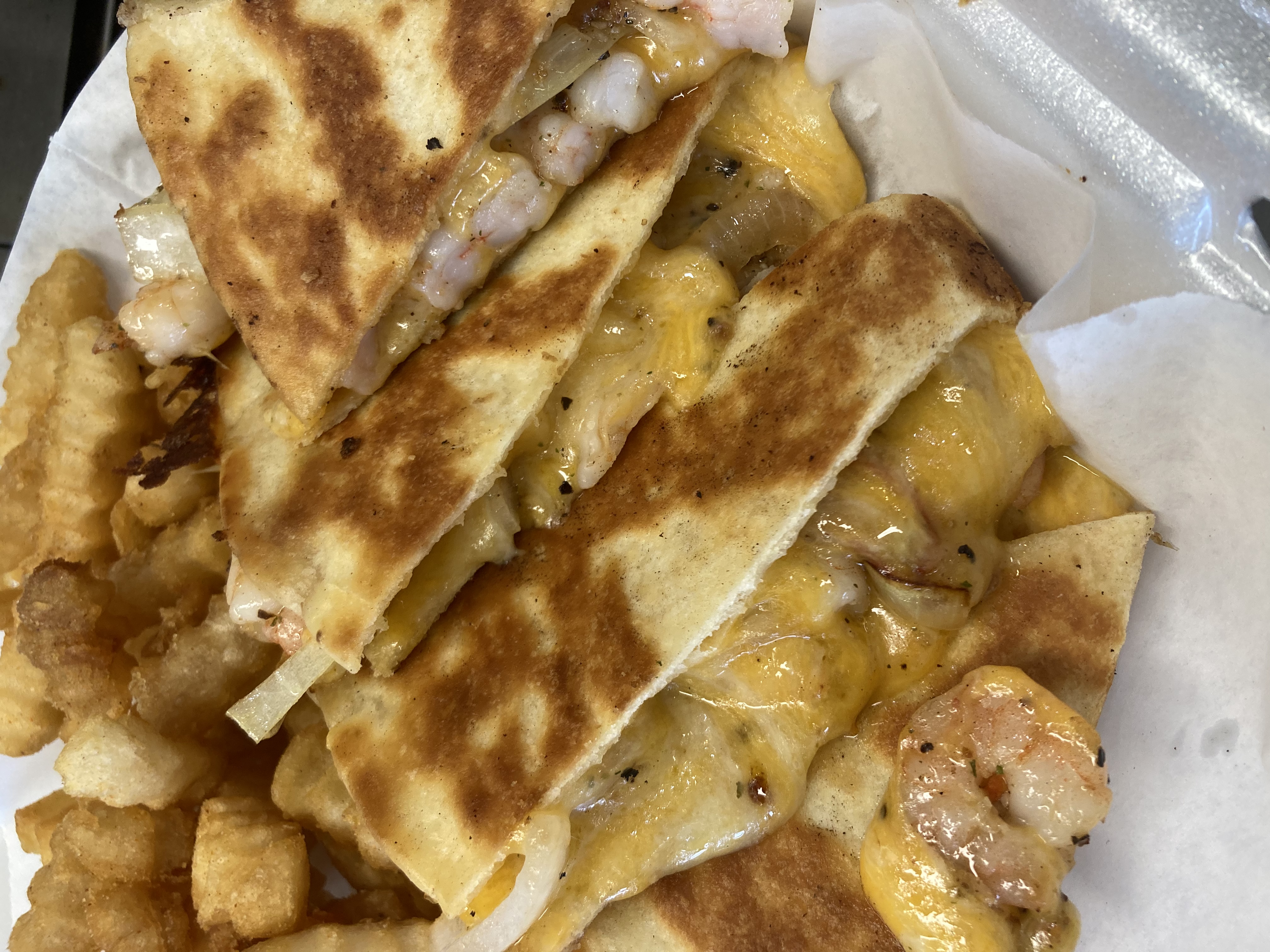 Order Quesadilla and Fries  food online from Olive Oyl's @ the Spot store, Raleigh on bringmethat.com