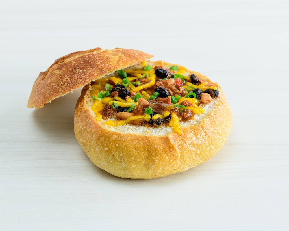Order 3 Bean Chili Bread Bowl food online from Veggie Bomb store, Los Angeles on bringmethat.com