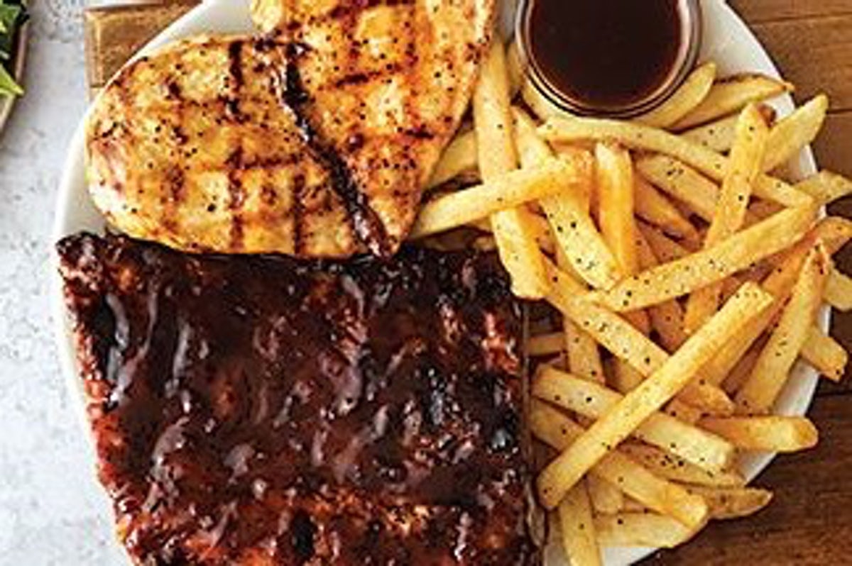 Order Drover's Ribs & Chicken Platter food online from Outback Steakhouse store, Rome on bringmethat.com