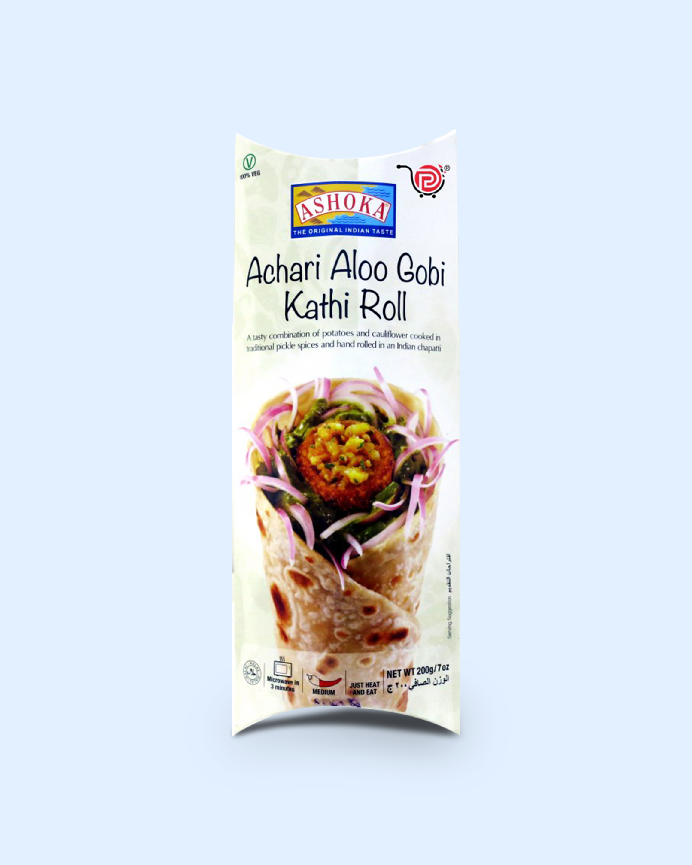 Order Achari Aloo Gobi Kathi Roll food online from India Delivered store, San Francisco on bringmethat.com