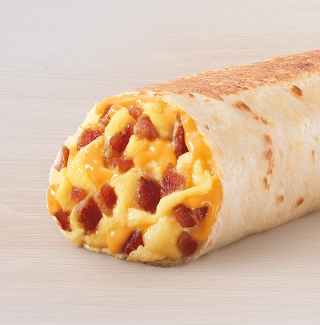 Order Cheesy Toasted Breakfast Burrito Bacon food online from Taco Bell store, Redwood City on bringmethat.com