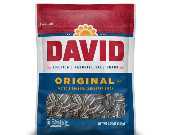 Order David Sunflower Seeds (5.25 oz) food online from Shell store, Gaithersburg on bringmethat.com