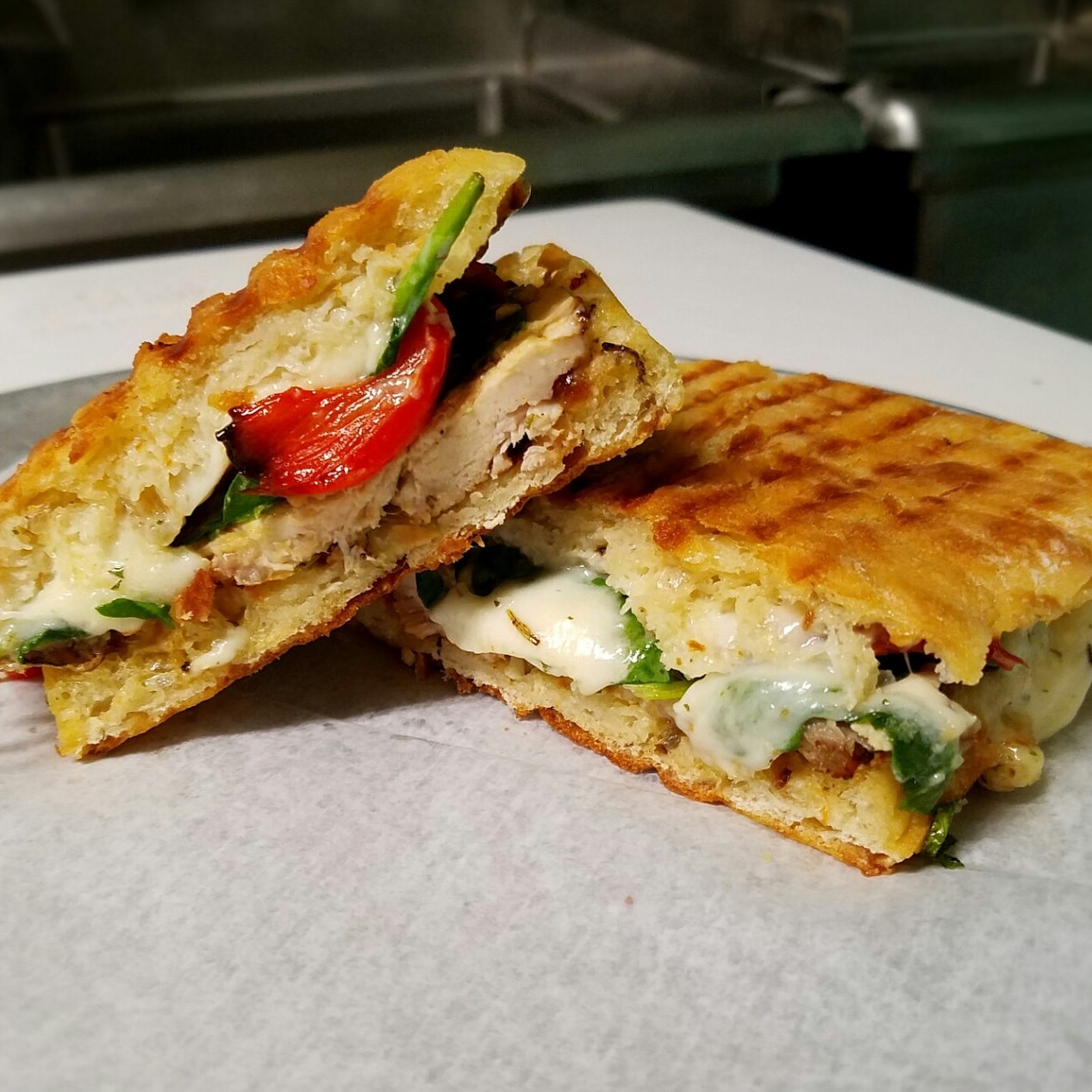 Order Roasted Chicken Panini food online from Nino's Pizza store, Boston on bringmethat.com