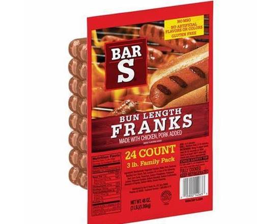 Order Bar-s Meat Franks (24 ct) food online from Ctown Supermarkets store, Uniondale on bringmethat.com
