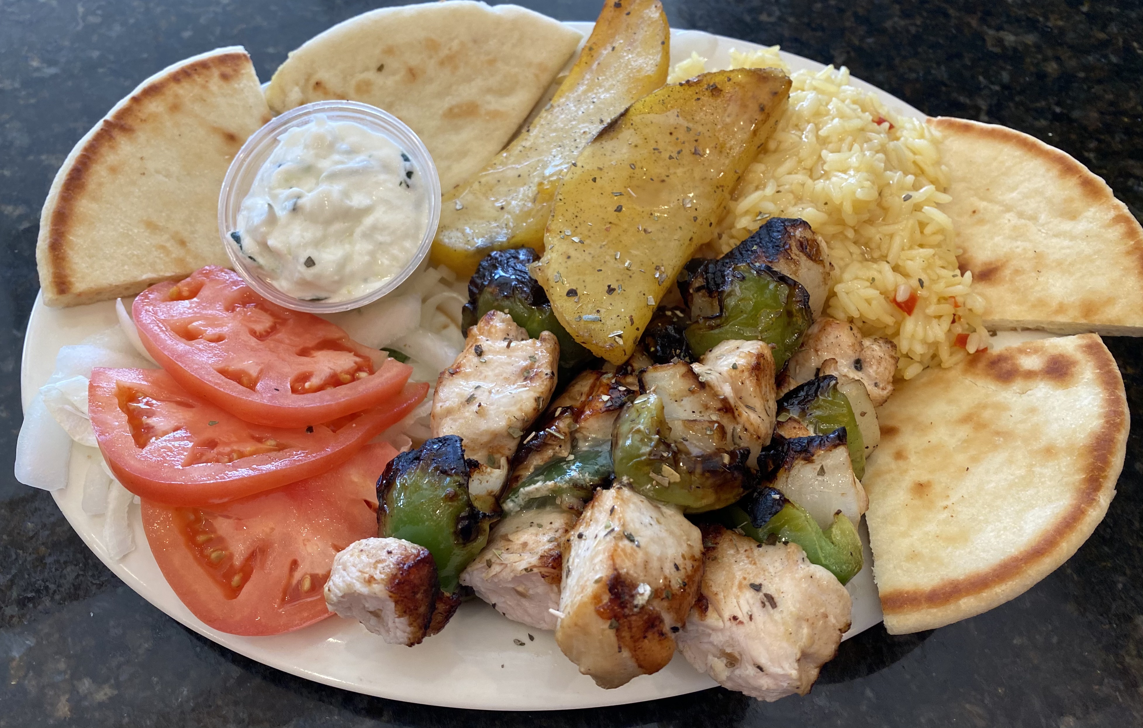 Order Chicken Kabob Platter food online from Mr. gee's store, Chicago on bringmethat.com